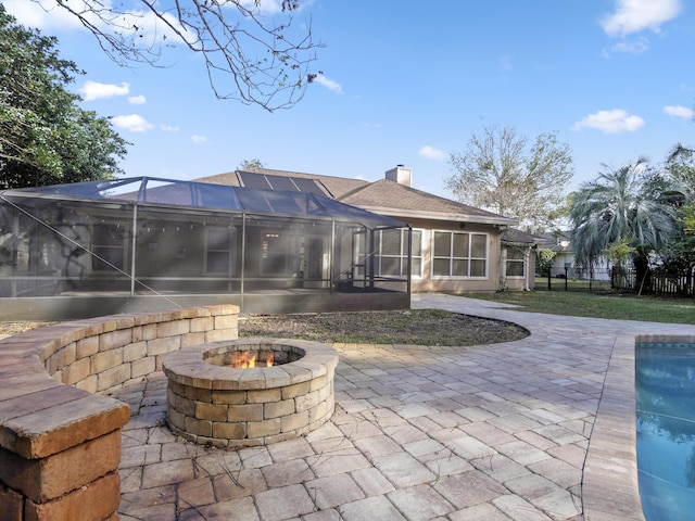 200 Springwood Ln, Saint Johns, FL 32259 - back of house featuring a fire pit, a lanai, and a patio area