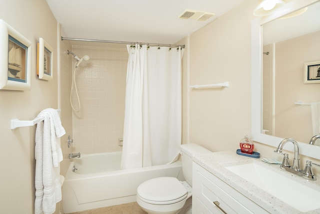 4250 A1A Unit E31, Saint Augustine Beach, FL 32080 - bathroom featuring shower / bathtub combination with curtain, toilet, and vanity