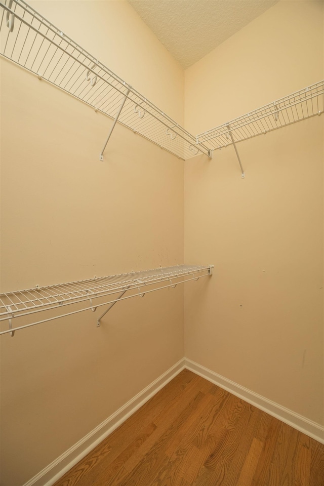 spacious closet with wood finished floors