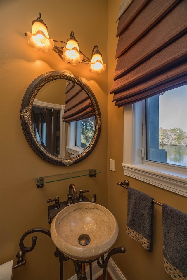 bathroom featuring a healthy amount of sunlight and a sink