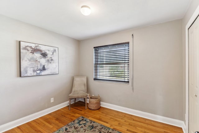 sitting room featuring hardwood / wood-style flooring