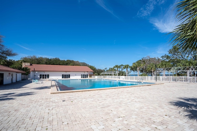 view of pool with a patio