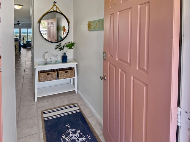 interior space with light tile patterned flooring