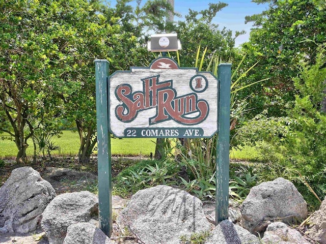 view of community sign