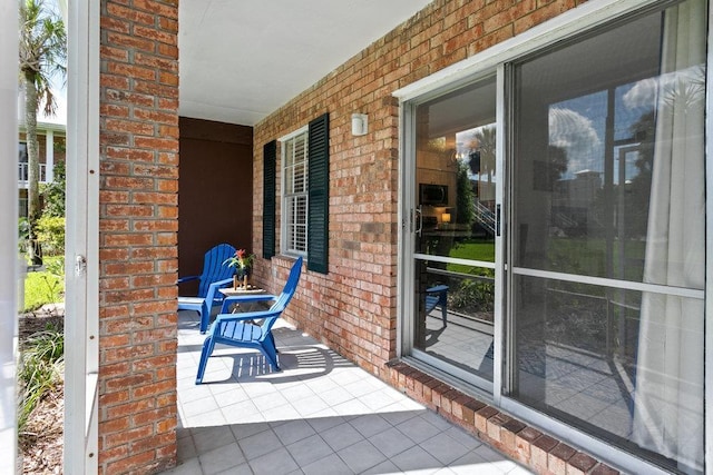 view of patio featuring a porch