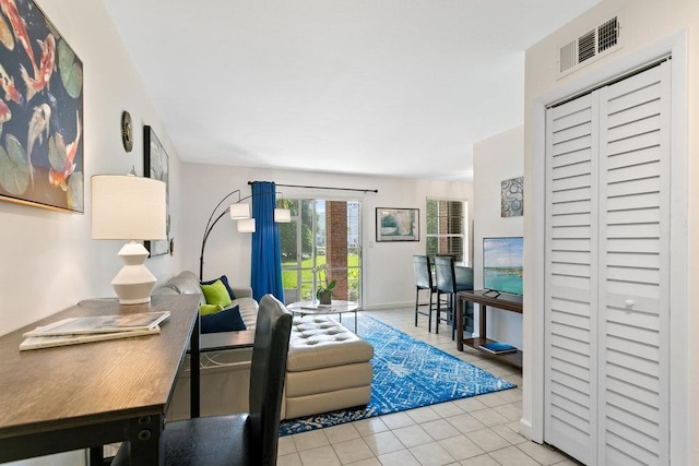 view of tiled living room