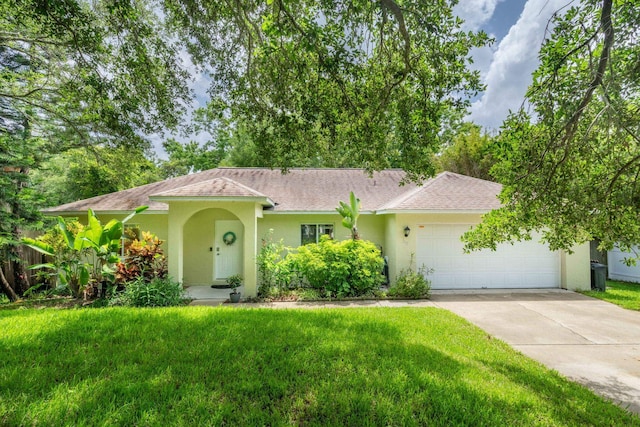 110 Dory Rd, Saint Augustine, FL 32086 - view of front facade with stucco siding, a garage, and concrete driveway