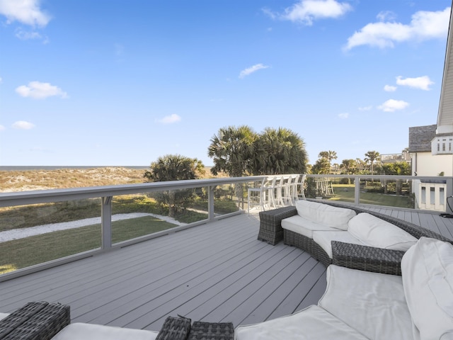 deck featuring an outdoor living space