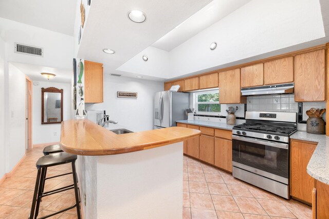 living area featuring light tile patterned floors