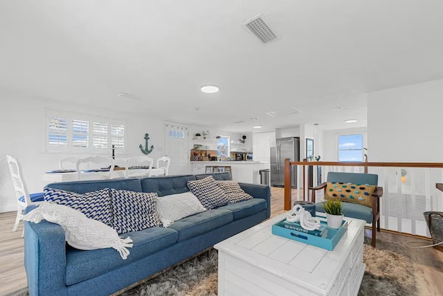 living room featuring hardwood / wood-style flooring