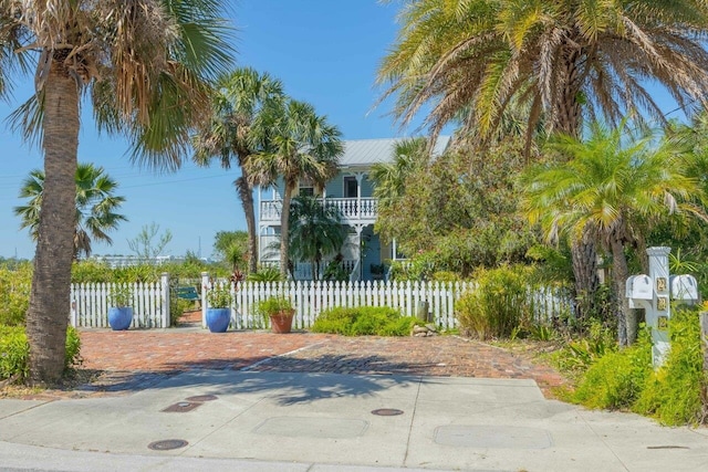 232 Riberia St, Saint Augustine, FL 32084 - view of patio / terrace with a balcony and a fenced front yard