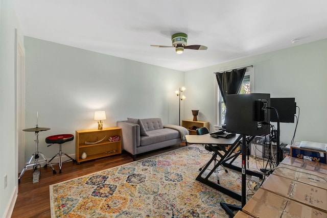 161 Blanco St, Saint Augustine, FL 32084 - office with ceiling fan, baseboards, and wood finished floors