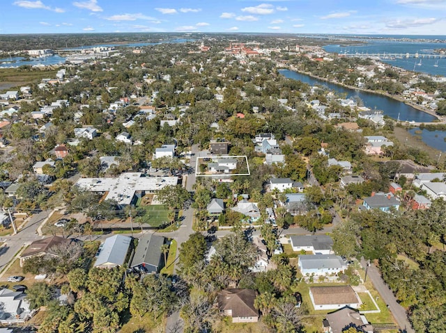 161 Blanco St, Saint Augustine, FL 32084 - birds eye view of property featuring a water view and a residential view