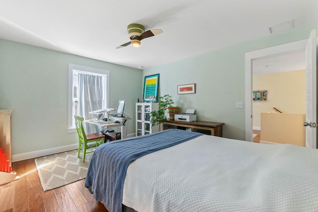 161 Blanco St, Saint Augustine, FL 32084 - bedroom featuring ceiling fan, wood finished floors, visible vents, and baseboards
