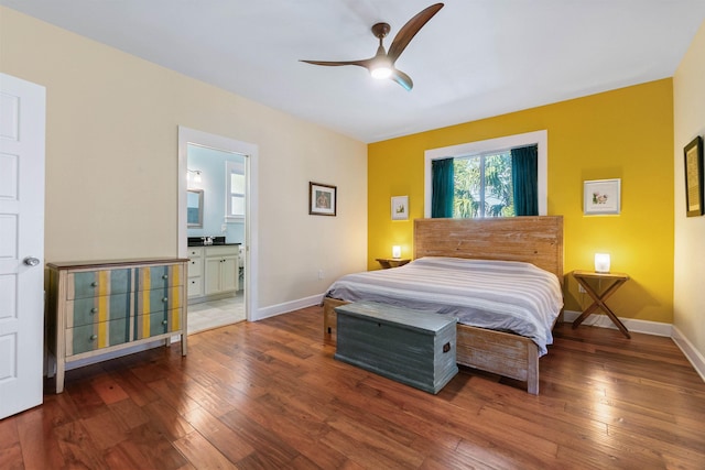 161 Blanco St, Saint Augustine, FL 32084 - bedroom with ensuite bath, hardwood / wood-style flooring, and baseboards