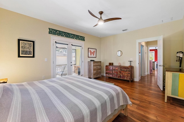 161 Blanco St, Saint Augustine, FL 32084 - bedroom with access to outside, french doors, wood finished floors, and visible vents