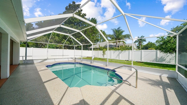 53 Pritchard Dr, Palm Coast, FL 32164 - view of pool with a patio area, a fenced backyard, and a lanai