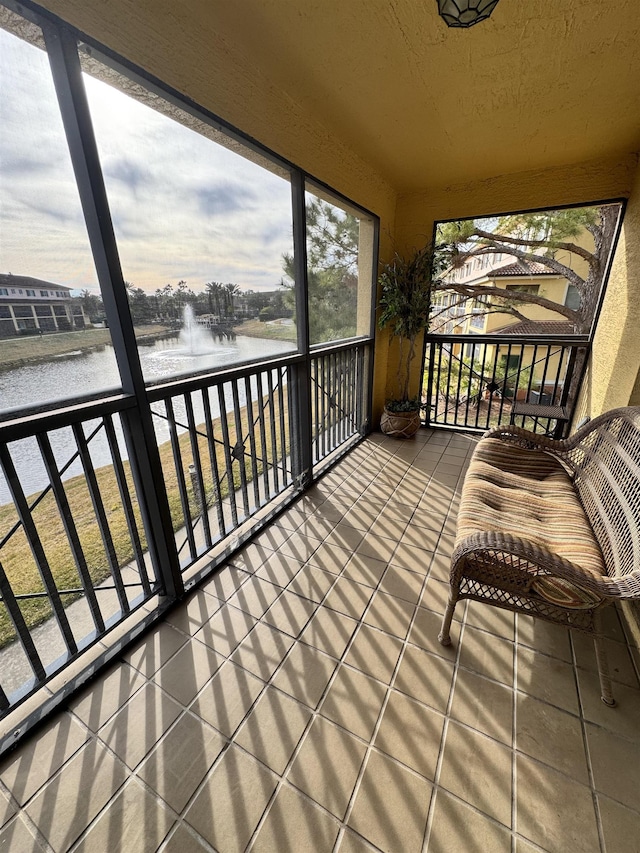 balcony with a water view