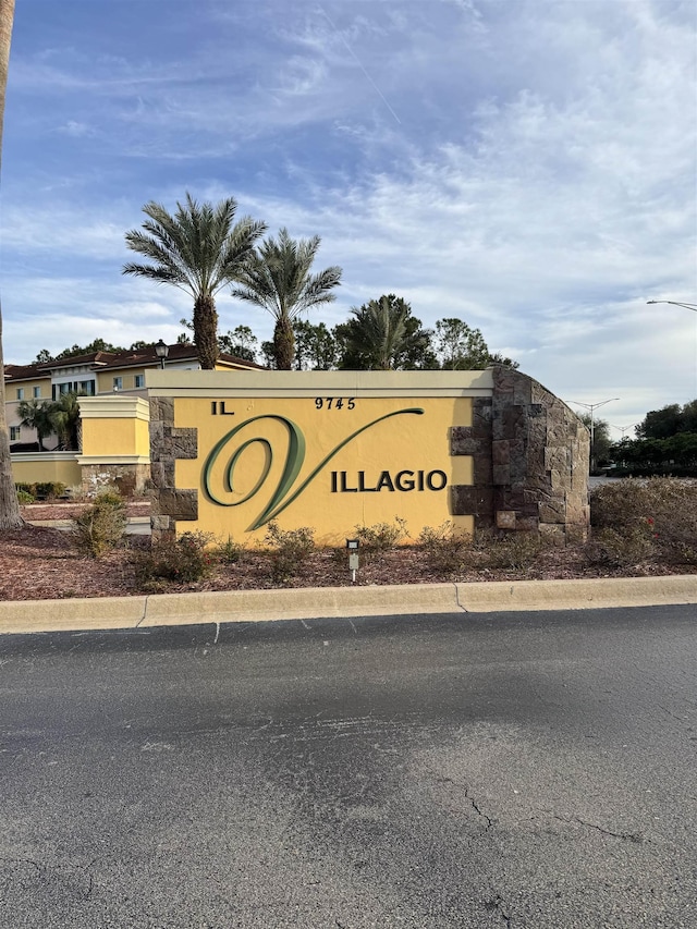 view of community sign