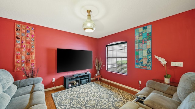 living room featuring hardwood / wood-style floors