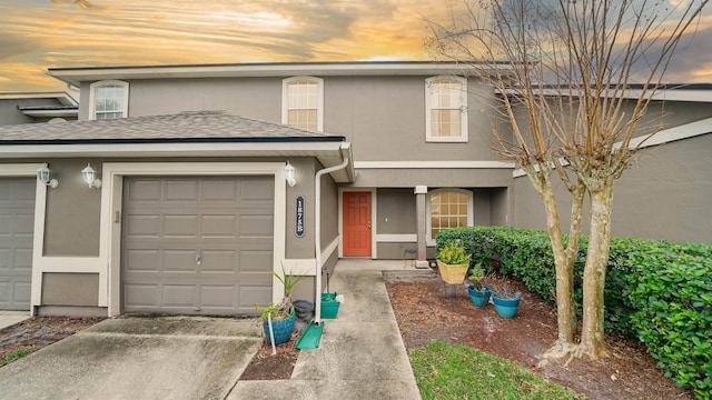 view of front facade with a garage