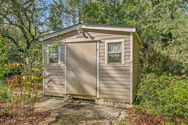 view of shed