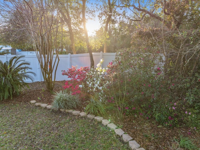 view of yard featuring fence