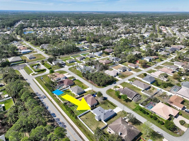 drone / aerial view with a residential view