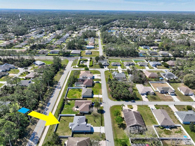 drone / aerial view with a residential view