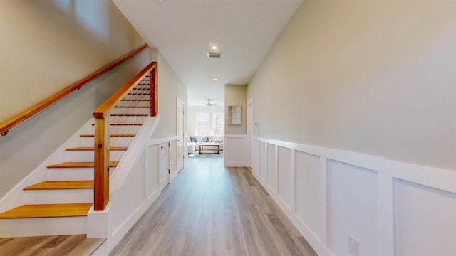 hallway featuring light hardwood / wood-style floors