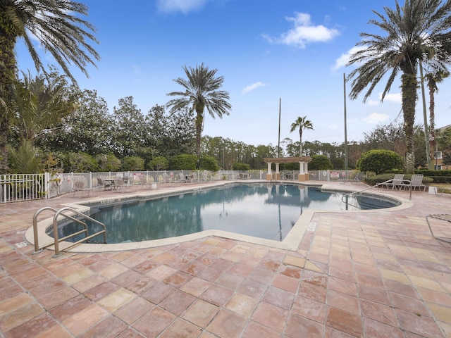 view of pool featuring a patio area