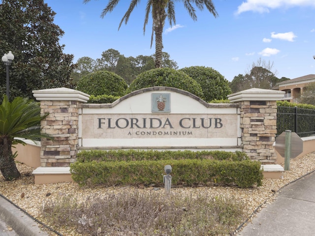 view of community sign