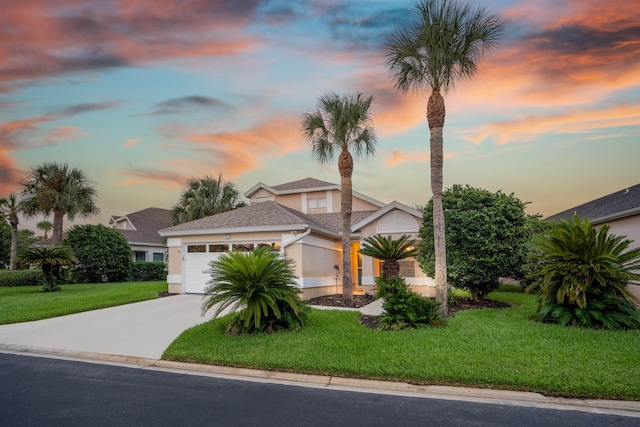 362 Monika Pl, Saint Augustine, FL 32080 - view of front of house with a yard and a garage