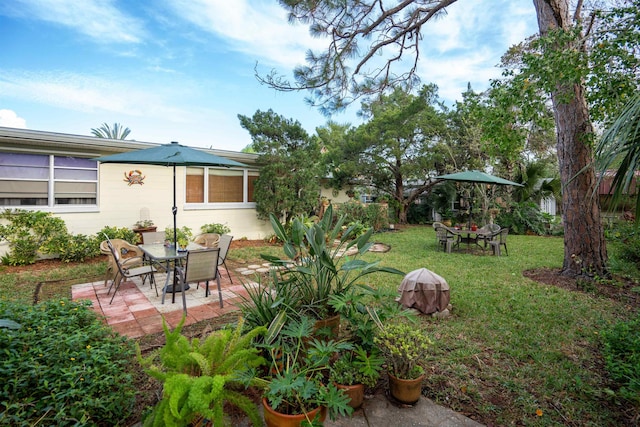 view of yard with a patio