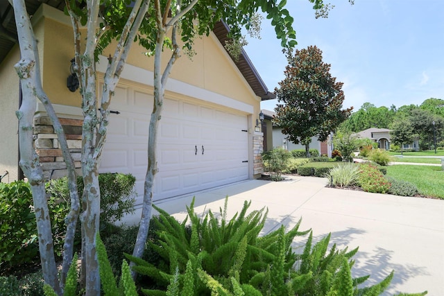 view of home's exterior with a garage