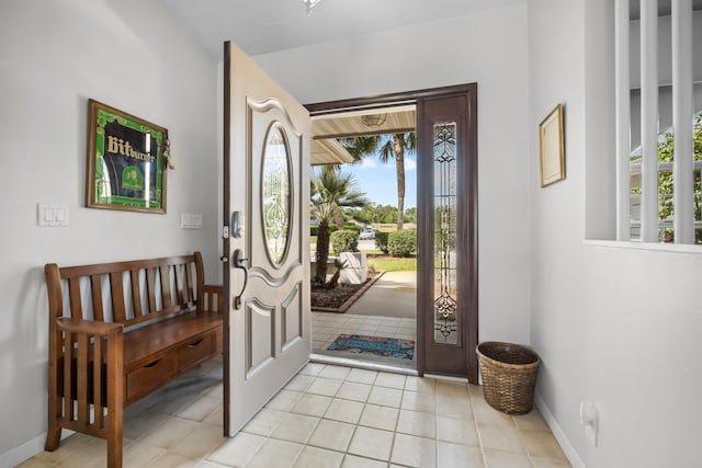 foyer with baseboards