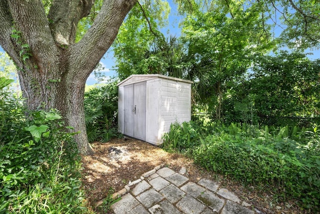 view of shed