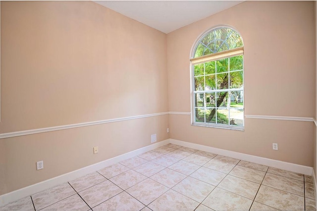 view of tiled spare room