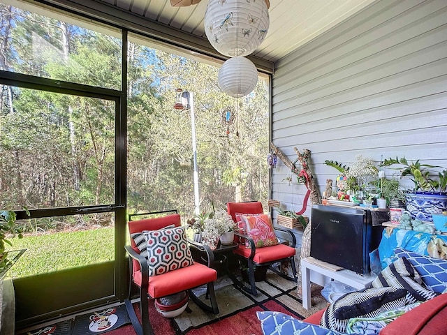 view of sunroom