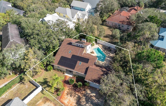 aerial view featuring a residential view