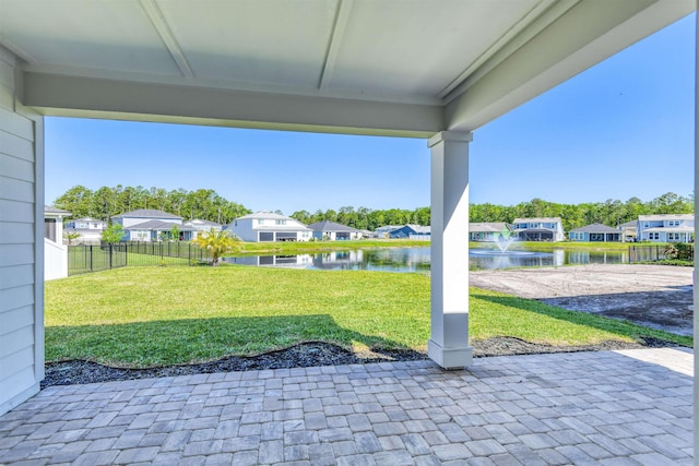 29 Turkey Trot Ct, Saint Augustine, FL 32095 - view of patio with fence, a water view, and a residential view
