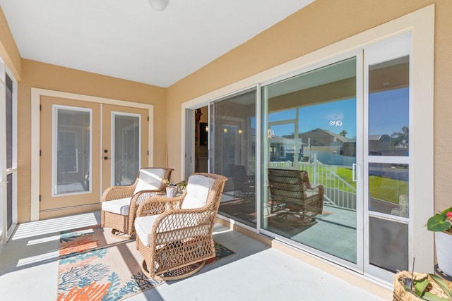 exterior space featuring french doors