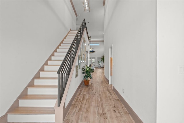 3 Menorca Way, Palm Coast, FL 32137 - stairs with a high ceiling and wood finished floors