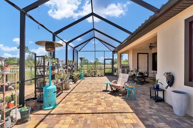 3 Menorca Way, Palm Coast, FL 32137 - view of patio / terrace with glass enclosure and ceiling fan