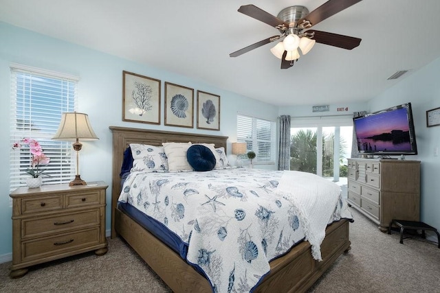 7012 S A1A, Saint Augustine, FL 32080 - bedroom with carpet floors and a ceiling fan