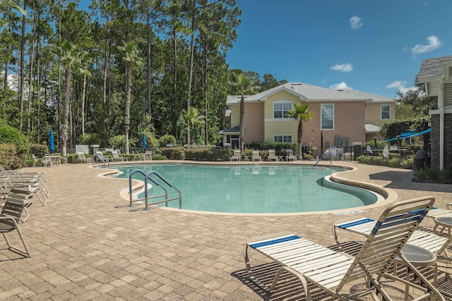 view of pool with a patio