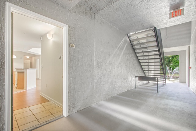 interior space featuring concrete floors