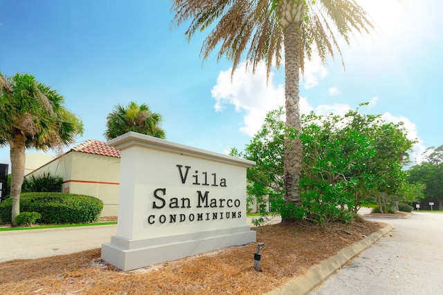 view of community sign