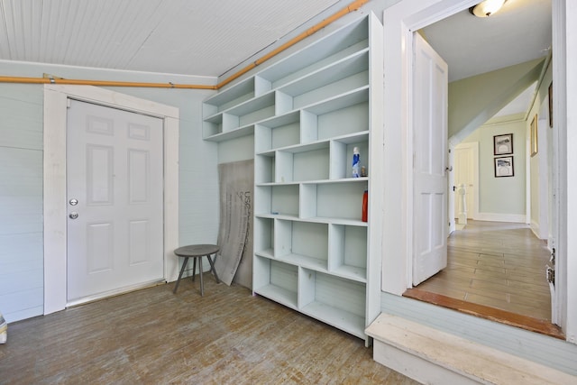 interior space with hardwood / wood-style flooring