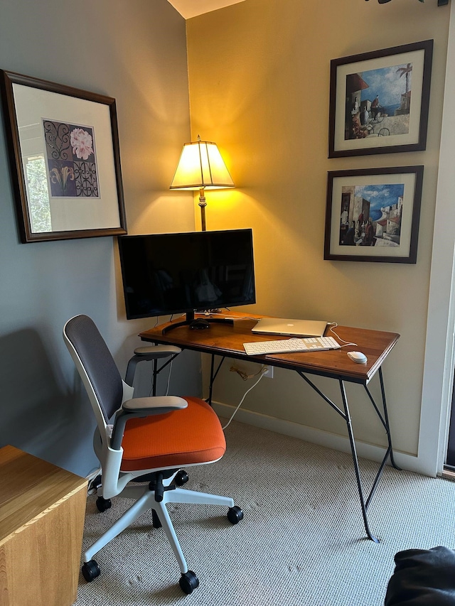 office area with baseboards